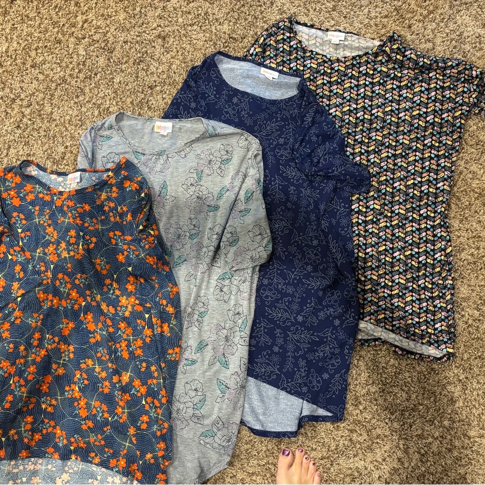 Four Lularoe Irma tunic tops bundle